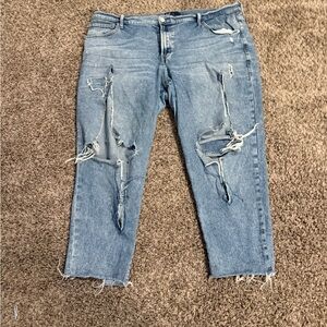 Size 18 Hand Distressed Old Navy Blue Jeans